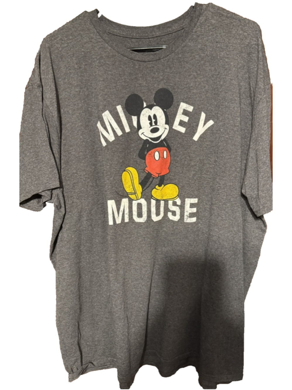 Mickey Mouse Disney T Shirt Gray Men's Size 2XL